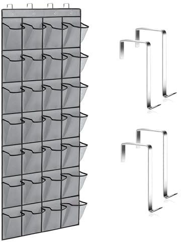 Tsathoggua Scarpiera da Appendere Alla Porta, Scarpiera a Sospensione, Porta Scarpe da Armadio Salvaspazio, Organizer Pieghevole da Appendere con Può Riporre Scarpe, Articoli Vari (28 tasche)