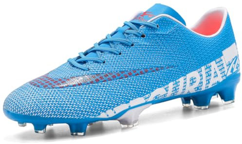 WOWEI Botas de Fútbol Hombre Profesionales Zapatillas de Fútbol Spike Aire Libre Niños Hombre Calzado de Fútbol Atletismo Atletismo Training Zapatos de Fútbol Tacos (Azul-1, 42EU)