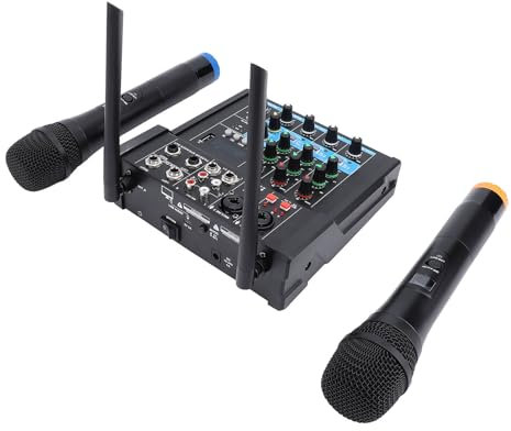 USB-Mischpult, Mikrofon, BT, Karaoke-Sound-Mixer, 6-Kanal-USB-Stick-Wiedergabe-DJ-Audio-Mixer für PC-Live-Aufnahmen (SEAFRONTmn9afogkq1-12)