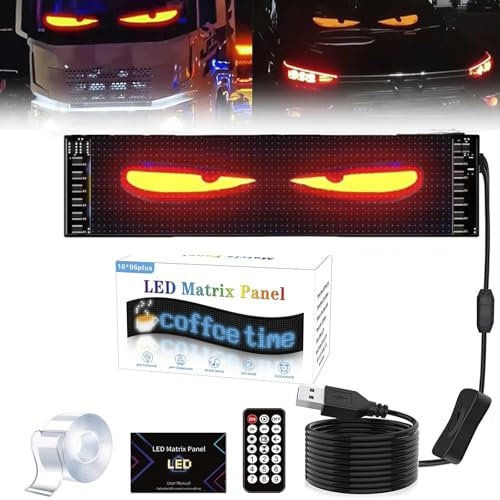 Yeux LED pour Camion et Voiture - Devil Eyes - Grand écran LED Flexible programmable - pour Bricolage de Voiture - Lampe LED Dynamique - Écran Doux (192 x 898mm.)