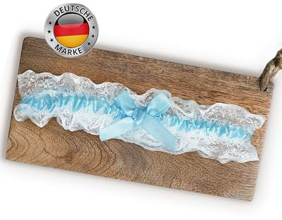 HOCHZEITSHELD Strumpfband blau Hochzeit in Universalgröße - Klassisches blaues Hochzeit-Strumpfband als Braut Unterwäsche Wird traditionell am linken Bein unter dem Hochzeitskleid getragen, Wedding