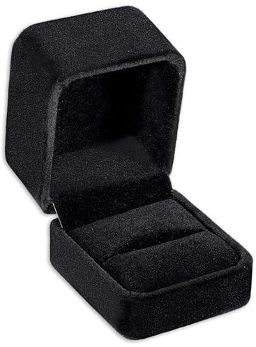 SynHHergyx Ringbox Hochzeit, 50 X 50 X 60mm Verlobungsring Box, Samt Ringschatulle, Schwarz Ring Schachtel, Ringbox Verlobung Ring Etui für Hochzeit Verlobung Valentinstag Schmuck Etui für Rings
