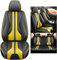 Karstry Autositzbezüge komplettes Set Universal in Stylish Design, Schonbezüge für Vordersitze und Rückbank, Auto Sitzbezüge Airbag Kompatibel, Premium Wasserdicht Sitzbezug, Gelb