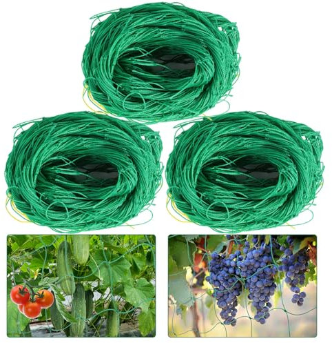 Kikhope Trellis Netting for Climbing Plants, 3 Packs 5.9ft x 8.8ft Heavy Duty Garden Trellis Netting for Cucumber, Vine, Tomato, Plants Trellis Net for Climbing Vine Plants Fruits & Vegetables