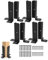 4 staffe regolabili per pali di recinzione, adatte per pali in legno, in acciaio inossidabile nero, kit di staffe per recinzione/pergola/ponte, con viti e chiodi di espansione (4)