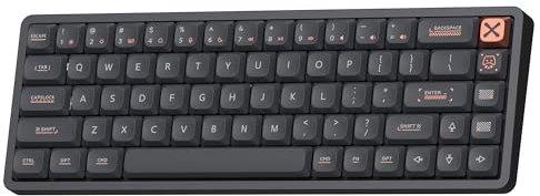 iQunix Magi65 Low Profile Mechanical Keyboard, 65% Full Aluminum Case Wireless Keyboard with 2.4G Receiver, Bluetooth and Wired Connection for Mac/Windows (Shadow Black)