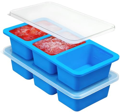 Kamehame Silicone Soup Freezer Moulds with Lid & Steel Frame 2 Pcs 250 ml