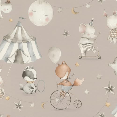 Rasch Kids World Collection 301939 Non-Woven Wallpaper with Circus Look in Blue