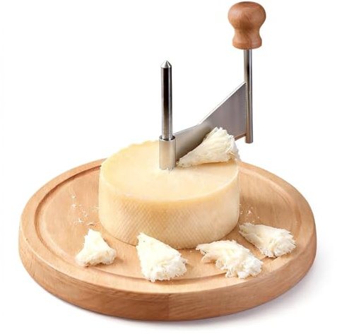 Voxionix Cheese Curler Wheel, Girolle Cheese Shaver with Wood Base