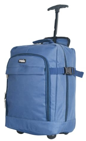 ZAHRAB 40x30x20cm for Ryanair Wizz Air, Underseat Bag Lightweight Hand Luggage Cabin Bag Trolley with Wheels Flight Bags Suit Case (Blue)