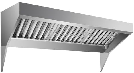 Garvee Campana extractora comercial de acero inoxidable 201 - Anticorrosiva y fácil de limpiar - 2 filtros de grasa tipo U desmontables - Ideal para cocinas, restaurantes y camiones de comida - Para
