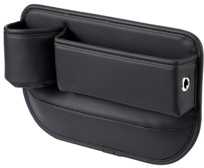 Organisateur De Fente De Siège Voiture pour DS 5 (2011-2018),Boîte De Rangement Latérale De Console avec Porte-Gobelet,Bac De Rangement,Port De Charge Réservé,Black