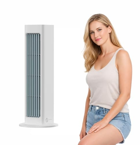 Ventilador sin aspas 2 en 1 vertical y horizontal, oscilación 60°, salida de aire ancha 230 mm, enfriamiento rápido y silencioso, montaje en pared sin perforación, para dormitorio, salón y oficina
