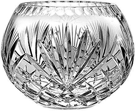 Barski European Hand Cut Majestic Crystal Rose Bowl Vase, 5 D
