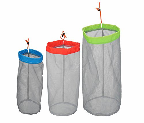 Alemon Stuff Sack Set of 3 Lightweight Nylon Mesh Drawstring Storage Bag for Travelling Hiking