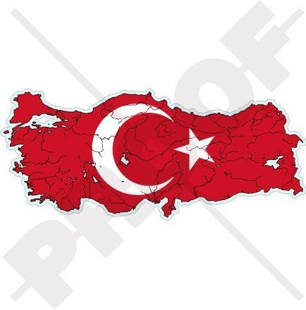 TÜRKEI Türkische Karte-Flagge Türkiye 140mm Auto & Motorrad Aufkleber, Vinyl Stickers