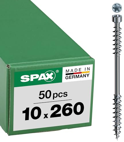 SPAX-Iso, 10 x 260 mm, 50 Stück, Fixiergewinde, Zylinderkopf, T-STAR plus T50, 4CUT, WIROX - 0491011002605