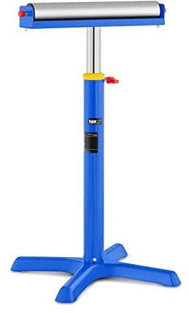 MSW Adjustable Single Roller Stand Support Stand Woodworking Workpiece Rest Lumber Pipe Workshop Loading 68-114cm MSW-RT-80 (Steel Frame, Galvanised Steel Roller, Roller ? 57x400mm, Max. Load 80kg