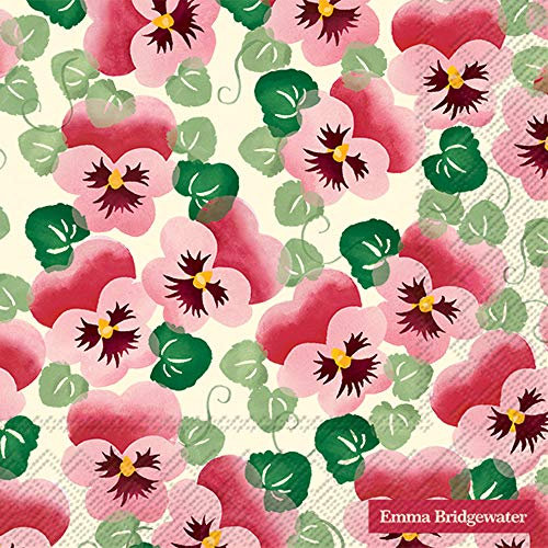 IHR 20-Count Lunch Paper Napkins, 6.5 x 6.5-Inches, Pink Pansy