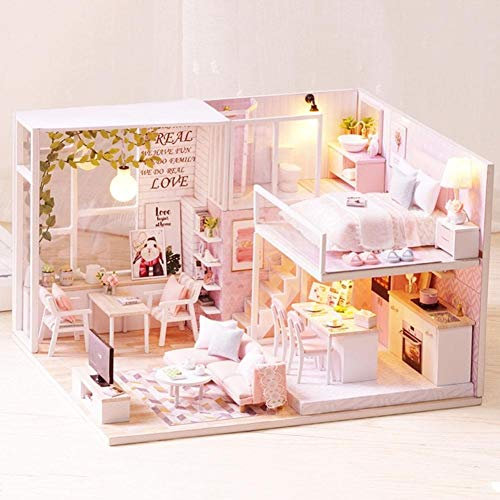 Zerodis Miniatura in Miniatura della casa delle Bambole in Scala 1:24, Kit per la casa delle Bambole in Miniatura di mobili a Mano Creativa in Miniatura per Bambini Piccoli