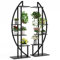 Tribesigns Supporto alto a 5 livelli per piante da interno, confezione da 2, in metallo curvo, con 2 ganci per appenderlo, multiuso per bonsai, per interni, giardino, balcone, soggiorno