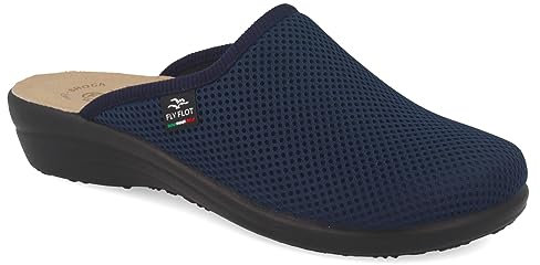Fly Flot | Fresh Woman, Pantofole Donna Traspiranti, Ciabatta con Tomaia in Rete Elastica, Sottopiede imbottito in Pelle Antishock, Blu, 36