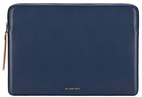 Comfyable Laptophülle Kompatibel für 13-13.3 Zoll MacBook Pro/MacBook Air & 14 Zoll MacBook Pro M2 2023 A2799 & M1 2021 A2442, PU-Leder Laptoptasche wasserdichte Schutzhülle für Mac, Midnight Blue