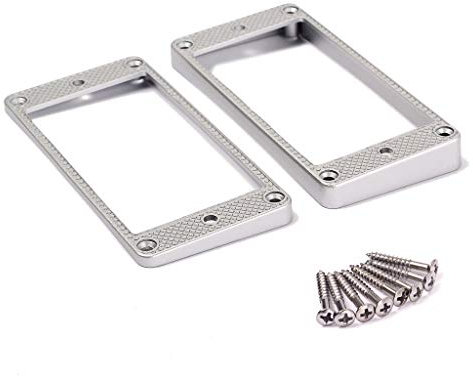 Alnicov Humbucker-Tonabnehmer-Ring-Set für Epiphone-Gitarren-Zubehör, silberfarben, 2 Stück