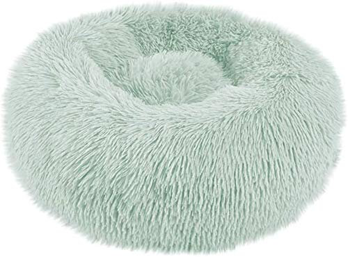 Aldenhoven Goods Hundebett Plüsch Rund Katzenbett Hundekissen Katzenkissen Donut Hundekörbchen 40-120cm Blitzversand (Hellgrün, 80 cm)