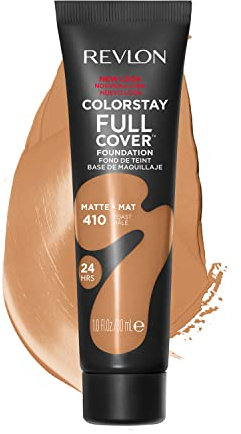 Revlon ColorStay Full Cover Longwear Matte Foundation, hitze- und schweißbeständig, leichtes Gesichts-Make-up, Farbton Toast (410), 30 ml