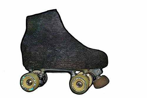 Fundas Cubre Patines Especiales Brillantes Y Metalizadas para Patinaje ARTÍSTICO (Negro, Talla S)