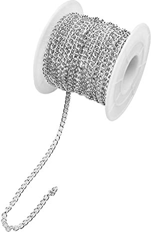 YapitHome 10m Schmuckkette Gliederkette Silver Schmuckherstellung Zubehör für DIY Halskette Basteln, Chmuck Herstellung(Silber,4 * 2.7mm)