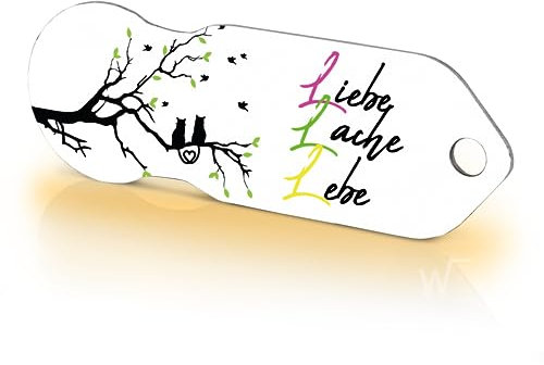 Einkaufswagenlöser Liebe, Lache, Lebe Schlüsselanhänger Einkaufschip mit Schlüsselfundservice Abziehbarer Einkaufswagenchip Metall, Chip Einkaufswagen, Key Finder 1 Stück