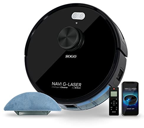 SOGO Robot Aspirador Inteligente,Laser BLDC Motor 2700 PA,GYRO WiFi, ASPIRA Y FREGA (SS-16085)