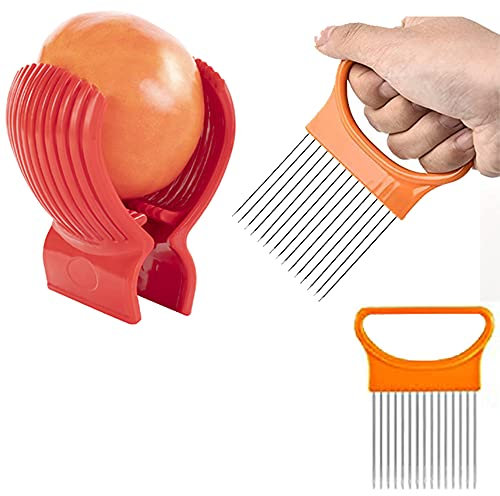 Tomato Slicer Holder Kit Tool Cutting Guide Onion Potato Pepper Prep