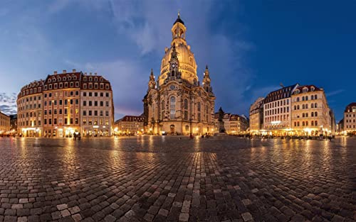 Haeran River Dresden Frauenkirche Vollbohrer DIY 5D Diamond Painting by Number Unique Kits Home Wall Decor Crystal