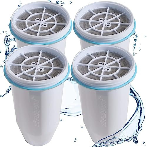 Filtro de agua de repuesto compatible con jarras y dispensadores Zerowater ZR017 ZP010, quitar el 99,9% de plomo, cloro, fluoruro, metales pesados, PFOAPFOS, libre de BPA, certificado TUV, 6