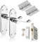 XFORT Chrome Elegance Range Polished Chrome Richmond Lever Lock Pack, Complete Set with Lock Door Handles, 65mm Sashlock and 75mm Ball Bearing Hinges, for Internal Wooden Doors
