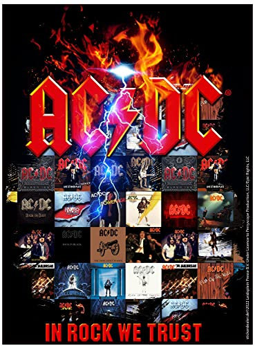 AC/DC Aufkleber In Rock We Trust Sticker Bands Rock Metal Heavy ca. 13x9,5 cm