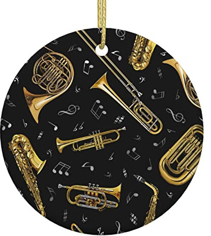 Musikinstrumente Weihnachtsbaum Keramik Hängende Weihnachtsschmuck Rund Anhänger Christbaumschmuck