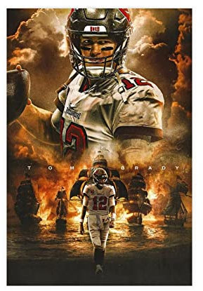RIPEX Tom Brady Sports Celebrity Poster Leinwand Poster Schlafzimmer Dekor Sport Landschaft Büro Zimmer Dekor Geschenk ohne Rahmen Stil 30 x 45 cm