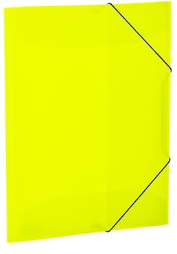 HERMA Sammelmappe A3 Neon Gelb Transluzent, Eckspanner-Mappe aus Kunststoff mit Gummizug und Innenklappen für Kinder, Jungen und Mädchen