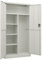 Festnight Mehrzweckschrank Besenschrank Putzschrank Metallschrank Aufbewahrungsschrank Metall Schrank Stahlschrank Universalschrank Abschließbar 90x40x180 cm Hellgrau