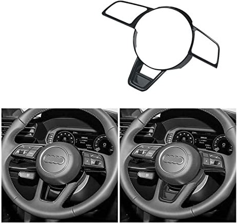 LANOBA Auto-Styling kompatibel mit Audi A3 8Y A3L S3 A4 B9 A5 S4 S5 Lenkradschalter Tasten Trim Carbon Rahmenabdeckung Aufkleber Zubehör (Color : A Model Black)
