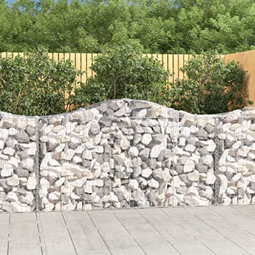 INLIFE Gabionen mit Hochbogen 20 STK 200x50x100/120cm Verzinktes Eisen,517kg,3145655