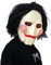 Claofoc Halloween Saw Maske Horror Killer Billy Puppen Maske Gruselige Vollkopf Clown Maske Aus Latex Mit Haaren Halloween Cosplay Kostüm Gruselige Requisiten Unisex Mehrfarbig