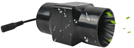 Rohrventilator 50mm /2’’ Abluftventilator rohrlüfter 6W lüfter rauchabzug ventilator Mischdurchfluss bad ventilator lüfter badezimmer wc lüfter hydroponic wandventilator, Schwarz