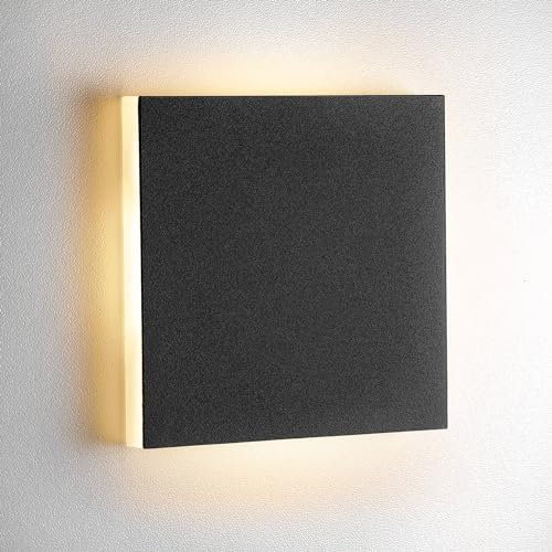 lambado® Treppenbeleuchtung mit Bewegungsmelder eckig schwarz - LED Stufenbeleuchtung mit 1,5W 230V für Sicherheit & Ambiente an Treppen, Flur