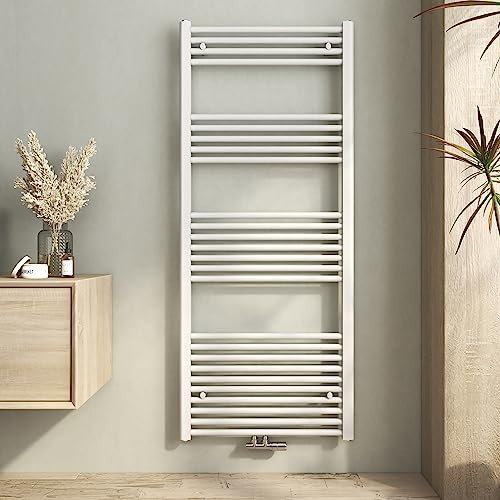 Heilmetz Weiß Badheizkörper 600 x 1400 mm Handtuchtrockner 661 Watt Leistung Heizkörper Bad Mittelanschluss Handtuchheizkörper