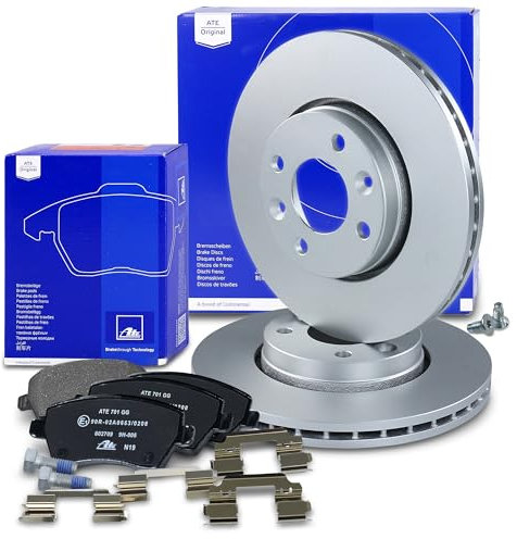 ATE Bremsenset Vorderachse inkl. Bremsscheiben vorne Ø 258 mm belüftet und Bremsbeläge vorne Kompatibel mit DACIA DOKKER, LODGY, LADA VESTA, MERCEDES CITAN Mixto, RENAULT CAPTUR, CLIO, DOKKER, KANGOO